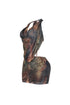 Ochre Melt Mesh Print Halter Dress
